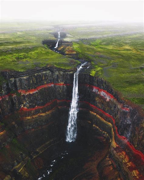 Nature Extraordinary Waterfall Of Iceland Falling Down Colourful