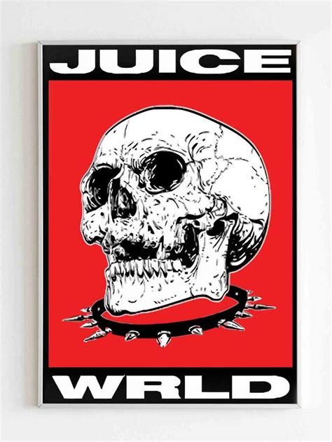 Juice Wrld Skull Poster Custom Tees Rapper Art Custom Tshirts