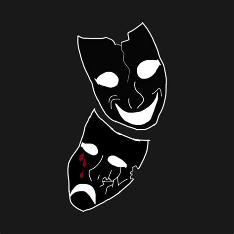 Mr. Happy-Sad Mask - Mask Design - T-Shirt | TeePublic gambar png