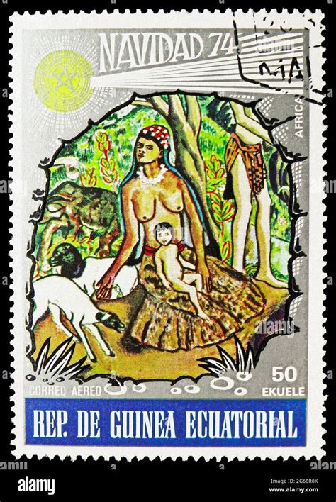 Moscow Russia December 16 2020 Postage Stamp Printed In Equatorial
