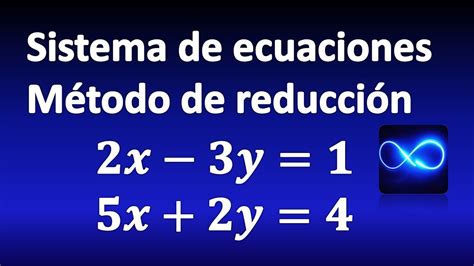 Sistema De Ecuaciones 2x2 Método De Reducción Eliminación Muy FÁcil