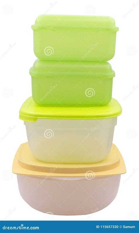 Closed Plastic Food Containers Isolated On White Stock Photo Image Of