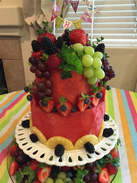 Pin By Immie James On Fruit Birthday Cake Fruit Birthday Cake Fresh Fruit Cake Fruit Cake