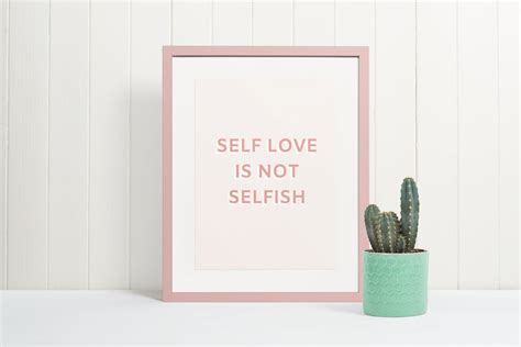 Self Love Is Not Selfish Wall Art Mental Health T Self Etsy