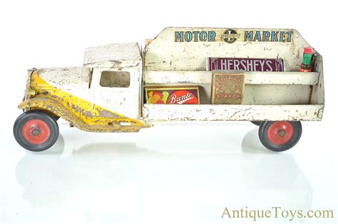 buddy l pressed steel motor market delivery truck sold antique toys for sale