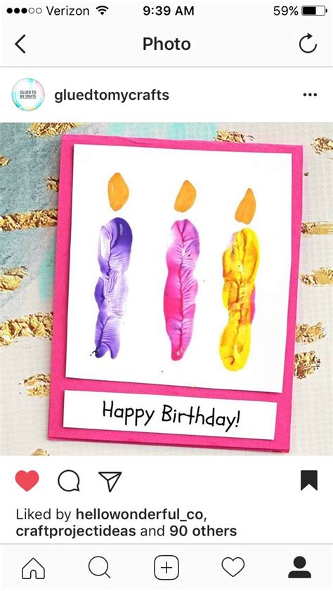 Fingerprint Themed Birthday Card Craft Idea Birthday Card Craft