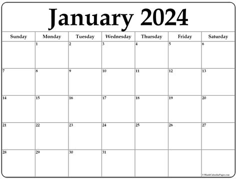 Blank Monthly Calendar Printable January 2024 Ethel Janenna