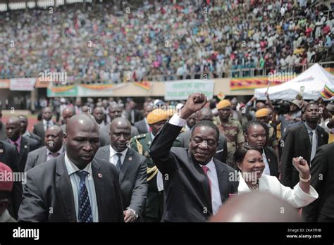 The President Emmerson Mnangagwa And His Wife Greet Zimbabweans During His Inauguration Ceremony