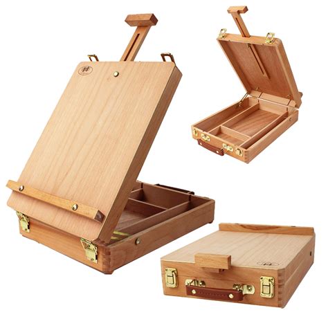 Wooden French Tripod Easel Portable Sketch Table Box Folding Durable