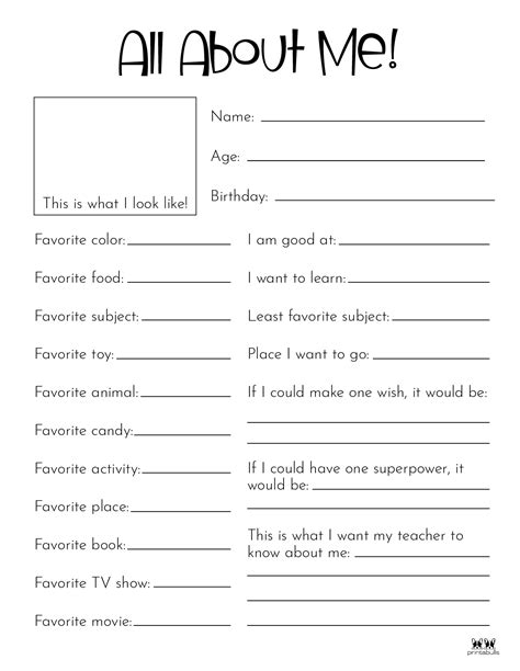 All About Me Adult Pdf Printable