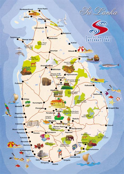 Sri Lanka Map Tourist Attractions Toursmaps