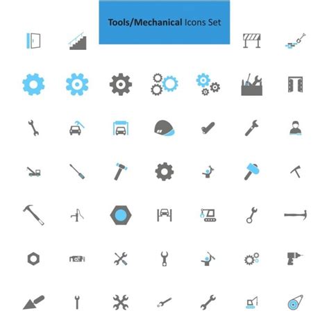 Mechanical Icons Collection Vector Free Download