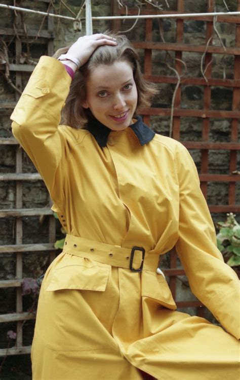 Yellow Single Texture Mackintosh Rain Fashion Rainwear Girl