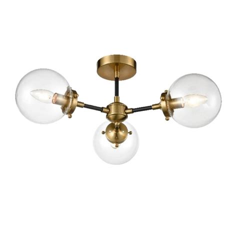The ugly brown semi flush mount ceiling light was so dark it hardly cast any light, and the large shade always trapped dead bugs. 3 Semi Flush Ceiling Light Black & Gold