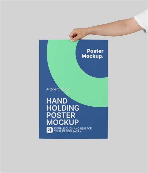 Hand Holding A3 Poster Mockup — Mockup Zone