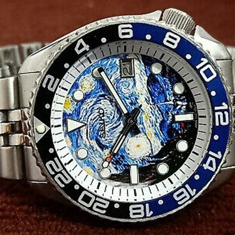 The Starry Night Face Modded Seiko Diver 7002 7000 Automatic Mens