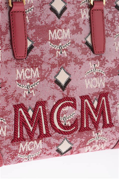 Mcm Monogram Jacquard Munchen Tote Bag With Nappa Detailing Women