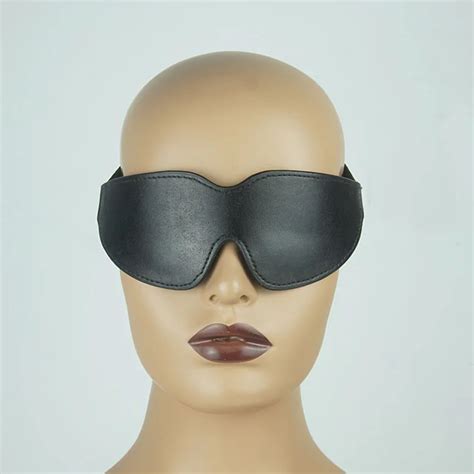 bdsm leather padded blindfold patch eye cover sleep black out mask closure adult sex toys for