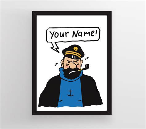 Personalised Captain Haddock Fan Artwork With Your Name Etsy