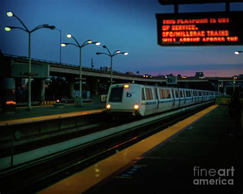 Incoming Bart Train During The Sunset In Kodak Portra Photograph By Joe