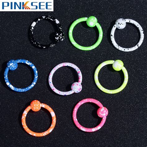 Buy 1pc Colorful Gauge 19g Captive Bead Ring Nose Ring
