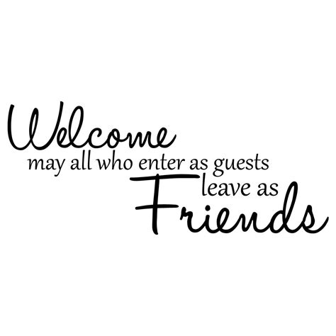 Welcome Friends Quote Wall Sticker World Of Wall Stickers