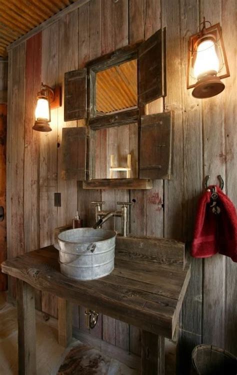 Pin By Courtney D On Off Grid Cabin Rustic Powder Room Rustic