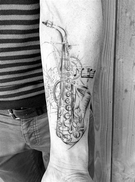 30 Pretty Saxophone Tattoos Show Your Temperament Style Vp Page 16