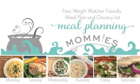 Free Weight Watcher Friendly Meal Plan And Grocery List With Ww