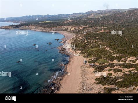 Aerial View Of Lara Bay Beach And The Akamas Peninsula Paphos Region
