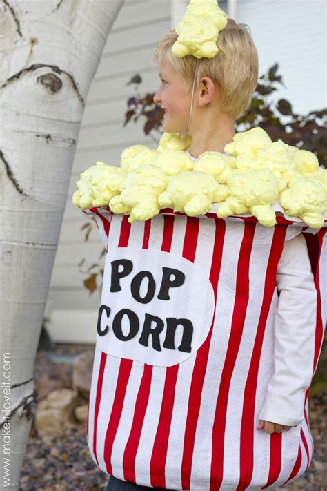 bucket of popcorn costume with huge popped kernels make it and love it