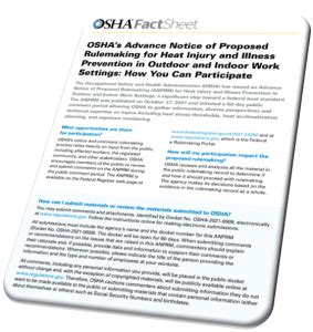 Coalition To Work On Oshas Heat Illness Prevention Rulemaking The