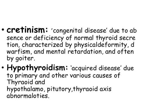 Cretinism And Hypothyroidism In Children