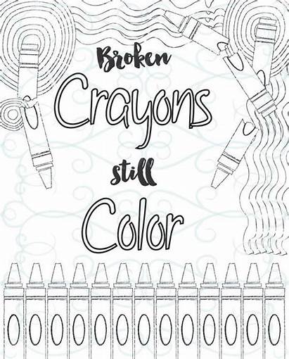 Coloring Inspirational Adult Broken Crayons Pages Printable