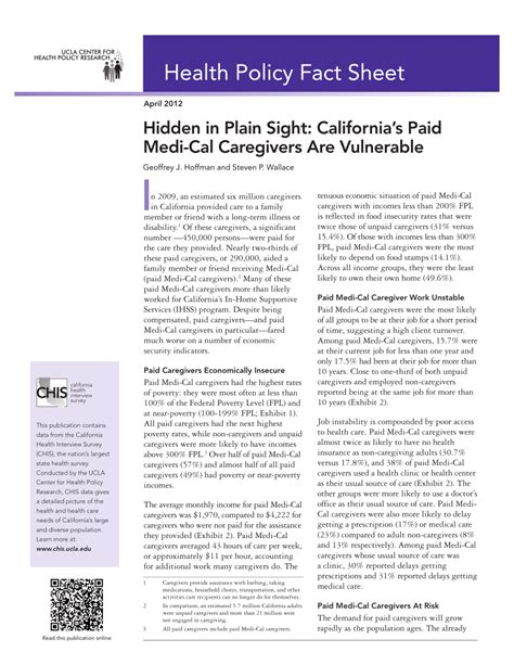 Pdf Hidden In Plain Sight Paid Caregivers Are Californias Most Vulnerable Caregivers