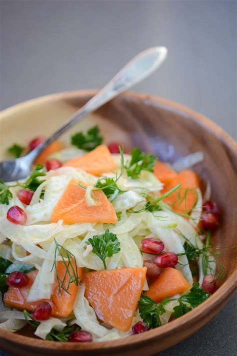 Fuyu Persimmon Fennel And Pomegranate Salad Scaling Back