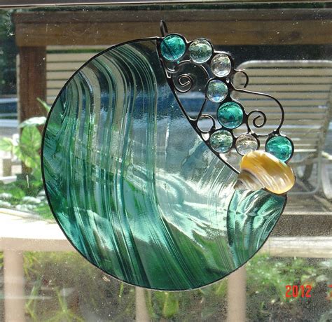Handmade Round Stained Glass Suncatcher By Stainedglassandmore Stained Glass Ornaments