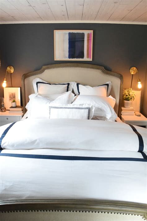 Fluffy White Master Bedding - Nesting With Grace | Gray bedroom walls