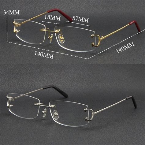 metal rimless luxury c decoration cheap eyewear frames reading frames for women and men large