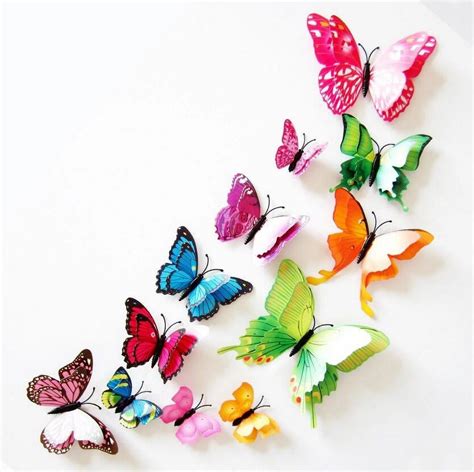 Enjoy 12pcs Pvc 3d Butterfly Wall Decor Cute Butterflies Wall Stickers