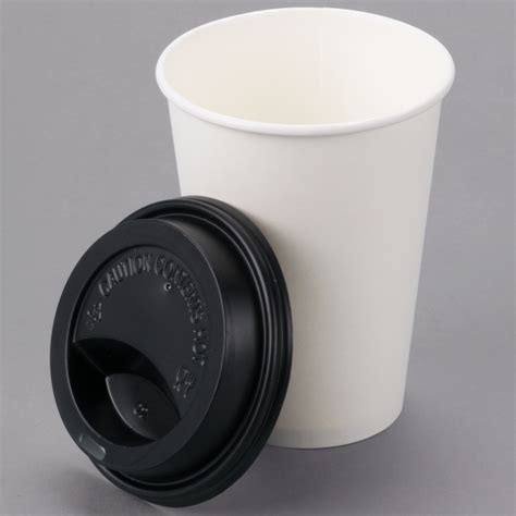 Choice Oz White Poly Paper Hot Cup And Lid Pack