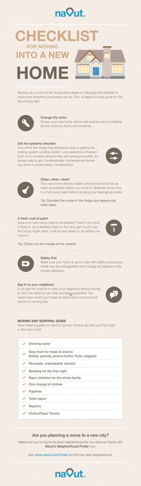 Infographic A Checklist For When You Move Into Your New Home Navut