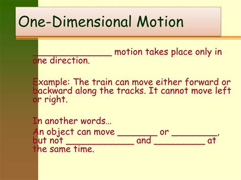 Ppt Motion In One Dimension Powerpoint Presentation Free Download