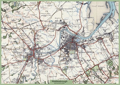 Middlesborough And Environs Ordnance Survey Map 1920 I Love Maps