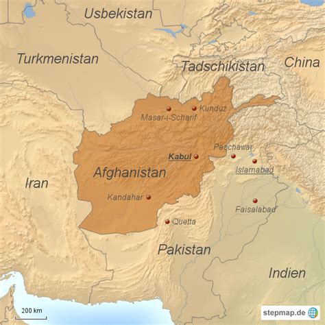 Afghanistan Und Nachbarländer Von Fotoredaktion Landkarte Für Asien