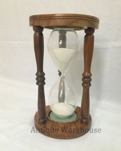Wooden Hourglass Marine Desktop Sand Timer Maritime Vintage Hour Glass