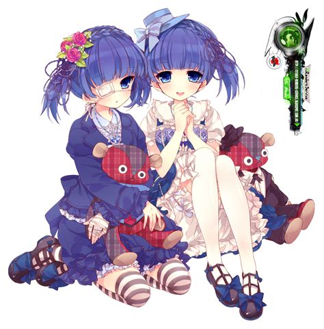 Twins Girls Mega Cute Render 2 Versions Ors Anime Renders