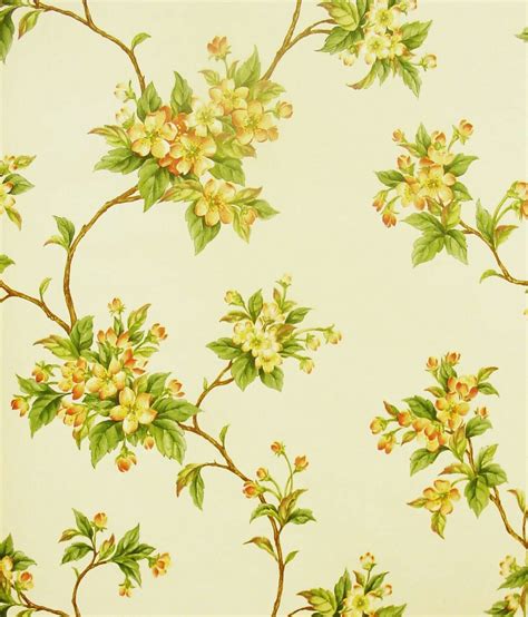 Vintage Yellow Floral Wallpaper