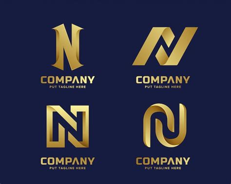 Premium Vector Letter Initial N Logo For Company With Gold Colour