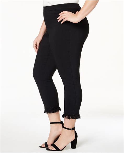 Style And Co Plus Size Fringe Hem Cropped Pants Created For Macys